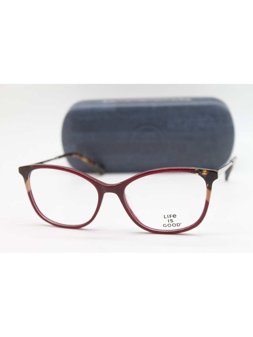 NEW LIFE IS GOOD REEVA BURGUNDY (BRG) AUTHENTIC EYEGLASSES W/CASE 53-16